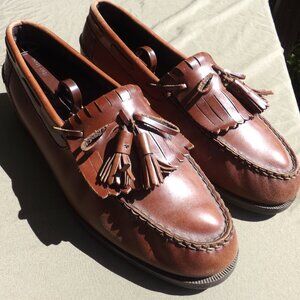 Hunter's Bay US 10 M Brown Leather Collection LOAFERS Comfort Slip on Casual